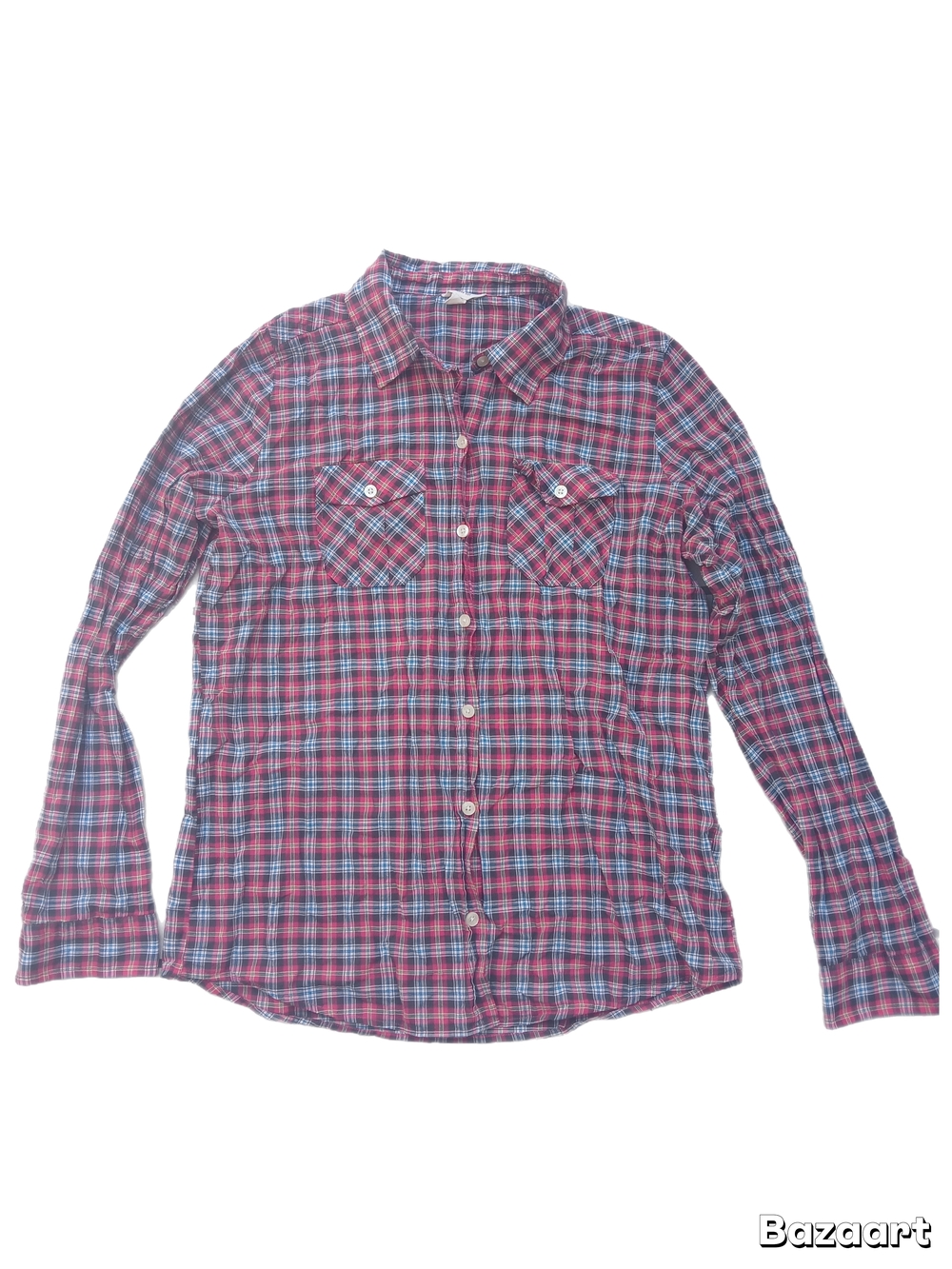 Vintage Forever 21 Red And Blue Plaid Button Down Shirt